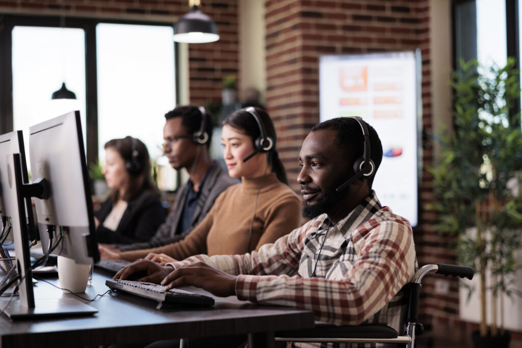 Office team receiving advice from a top-rated IT consultant company like KLR