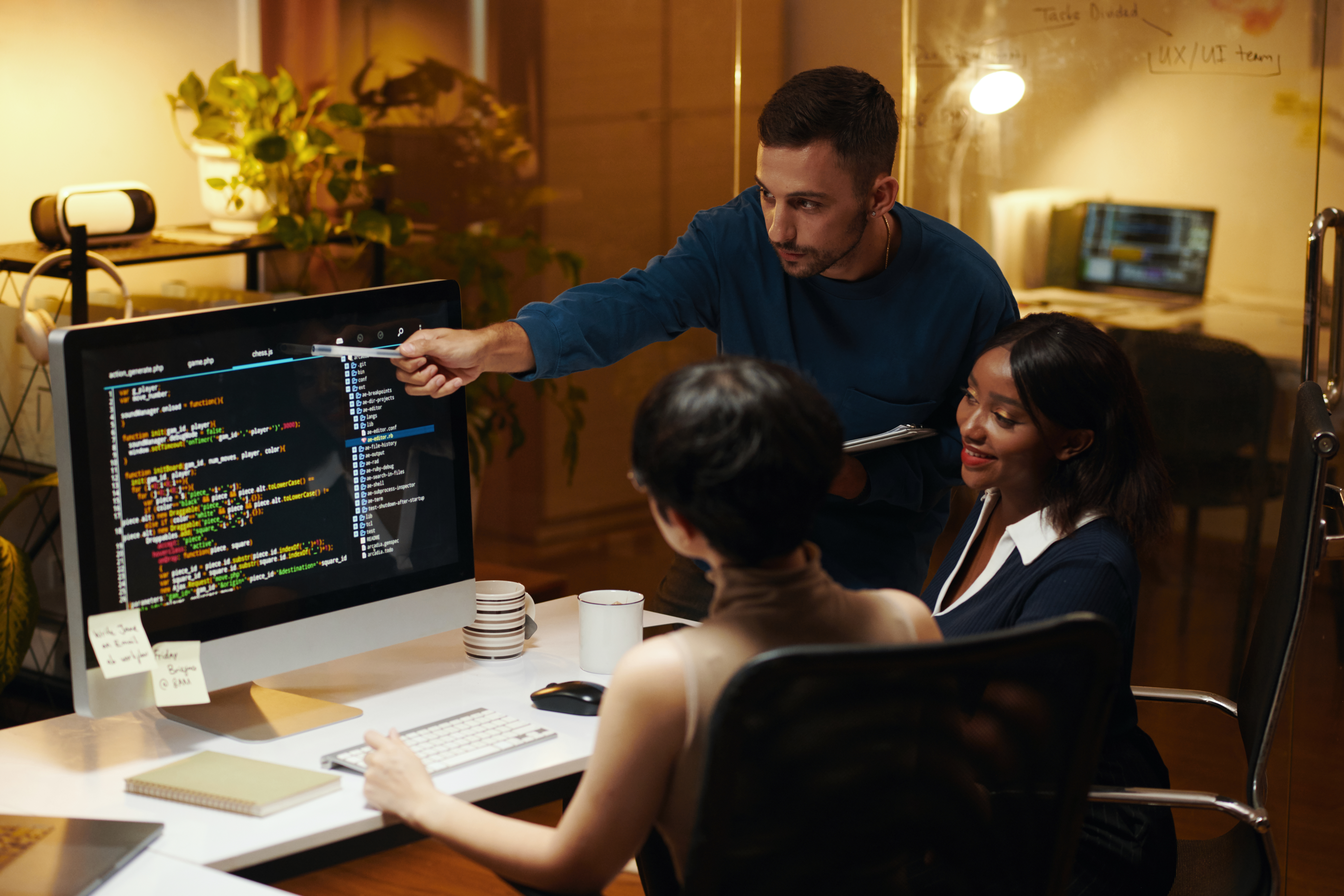 Microsoft IT support handled by KLR consultants on screens across multiple desktop monitors
