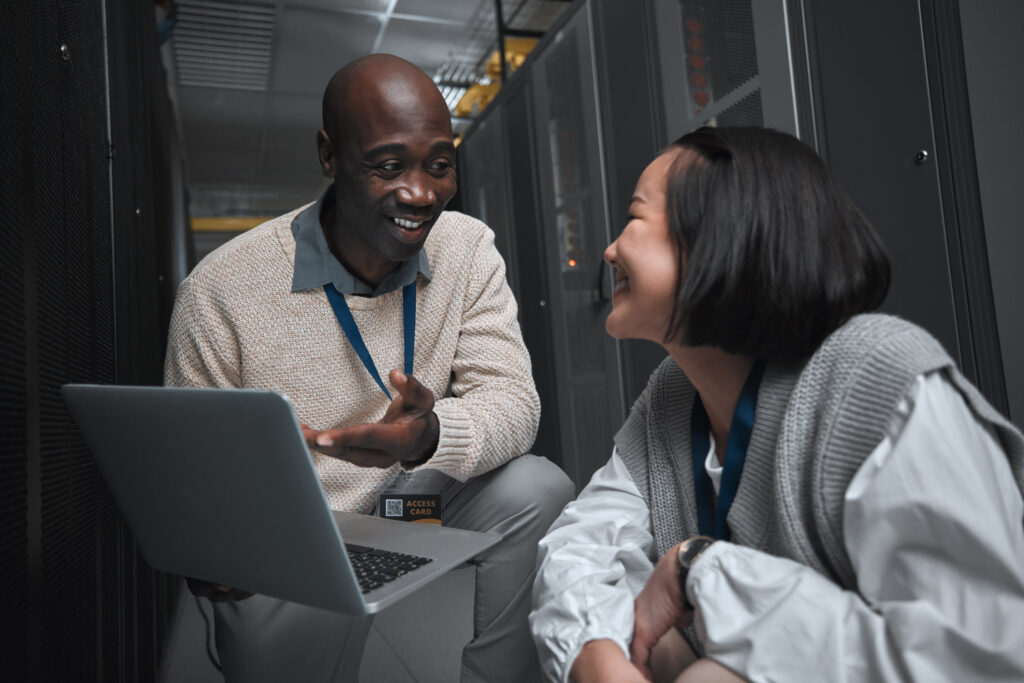 Customer service agents at KLR using VoIP on desktops