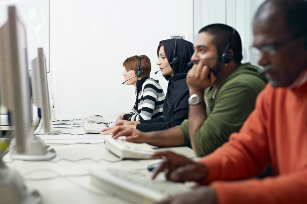 Staff at KLR making customer calls via voice over IP